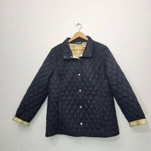 Navy blue black L.L.Bean quilted jacket